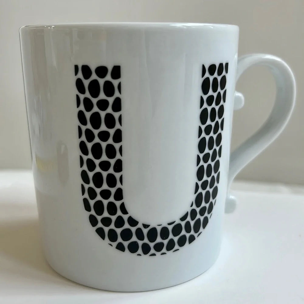 West Elm Ceramic Coffee Tea Mug “U”